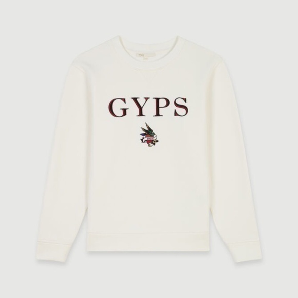 NWOT Maje Sweatshirt GYPS embroidered white 1 $290